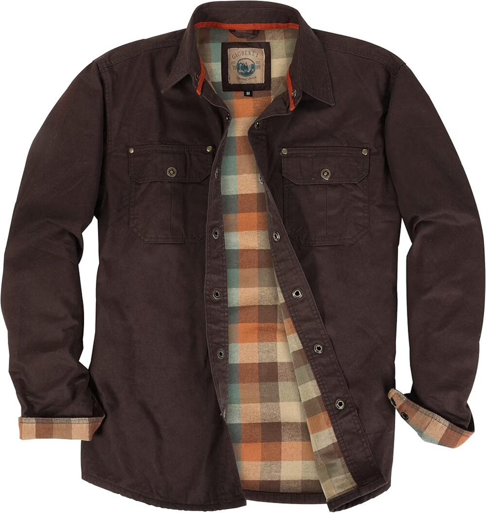 Gioberti Men's 100% Cotton Brushed and Soft Twill Shirt Jacket, Size XL